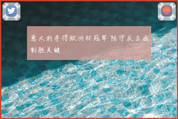 意大利夺得欧洲杯冠军 防守反击成制胜关键